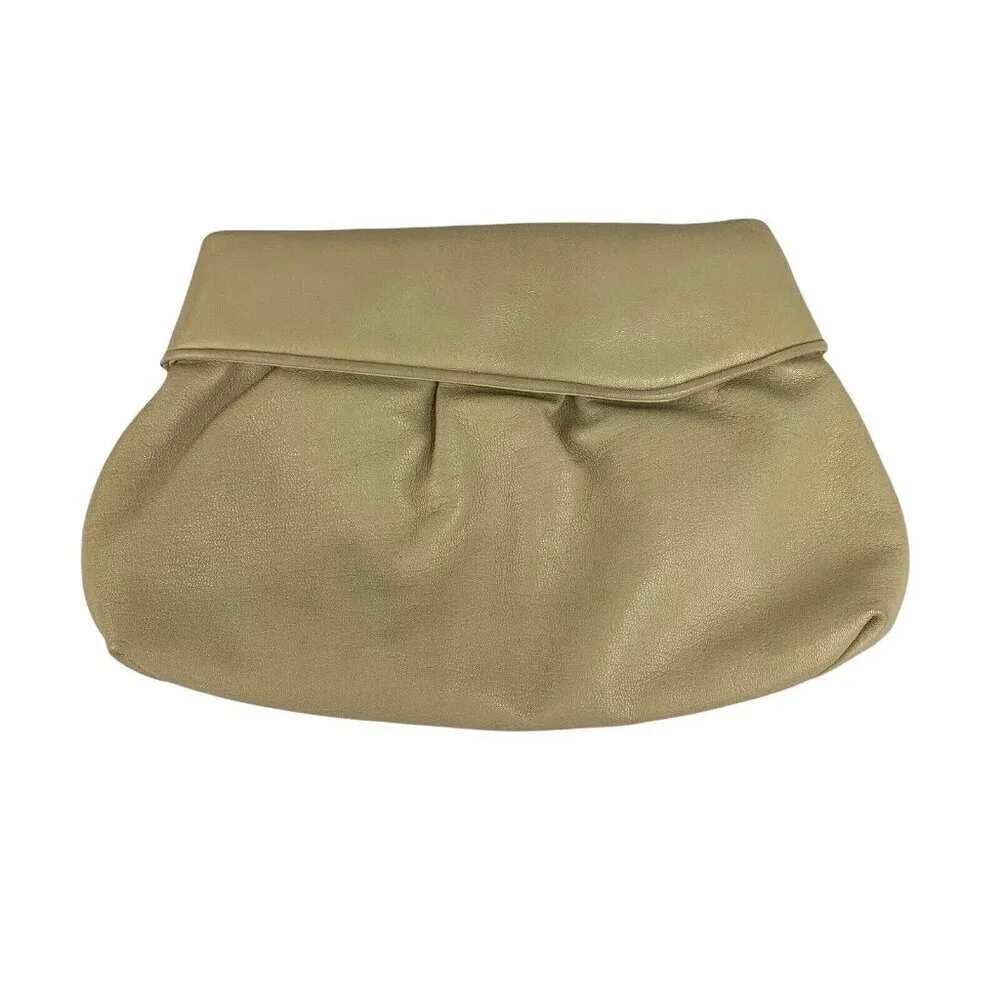 Vintage Sharif 80s Clutch Shoulder Bag Purse Beige Art Deco Gold Embellished